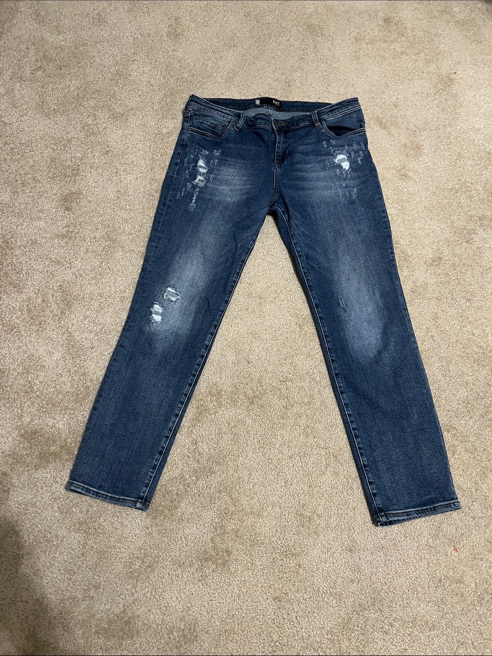 KUT From The Kloth Women’s Distressed Dark Blue Jeans